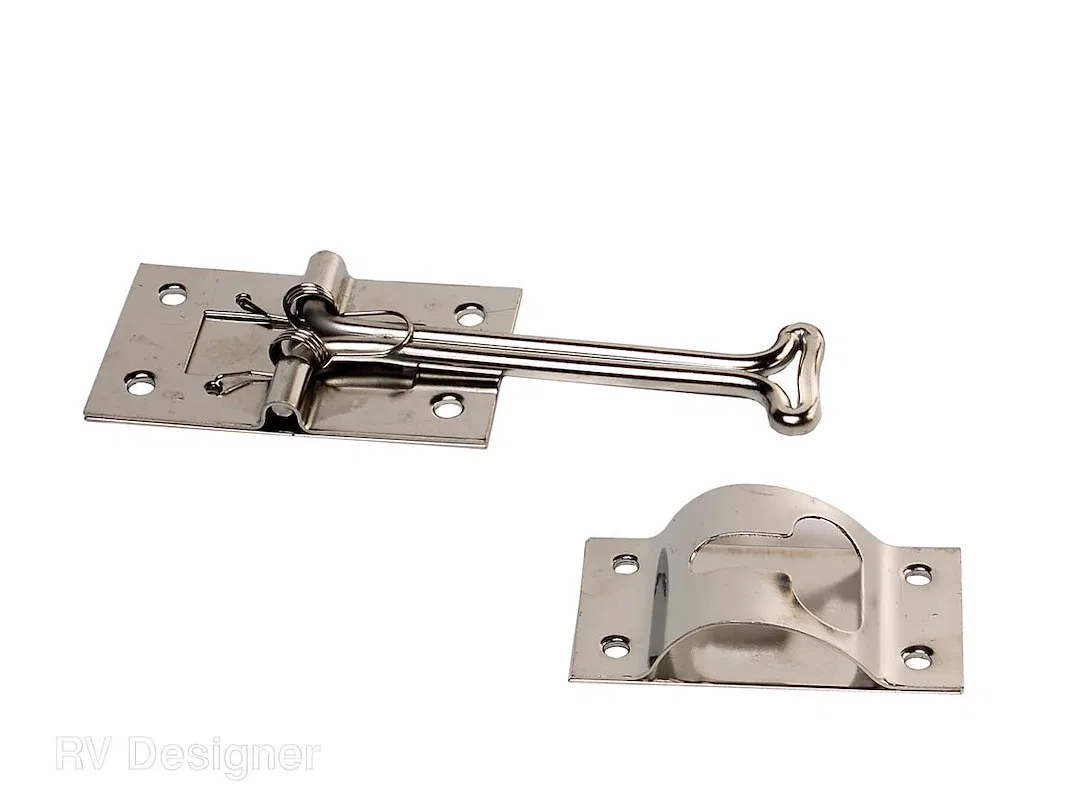 E224 – RV DESIGNER Door Holder, For Keeping RV Doors Open Self Closing T-Style 4 Inch Length Stainless Steel Single